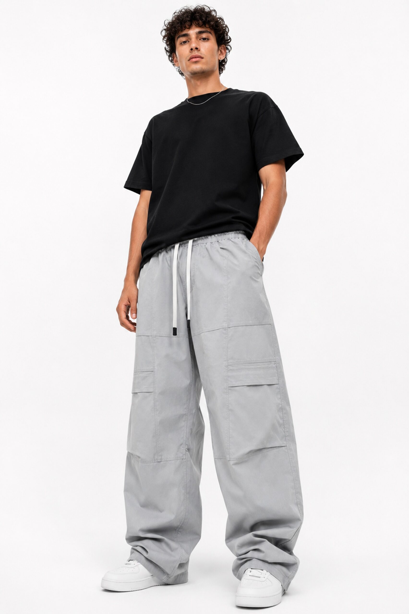 Baggy Fit Textured Trousers - Image 7