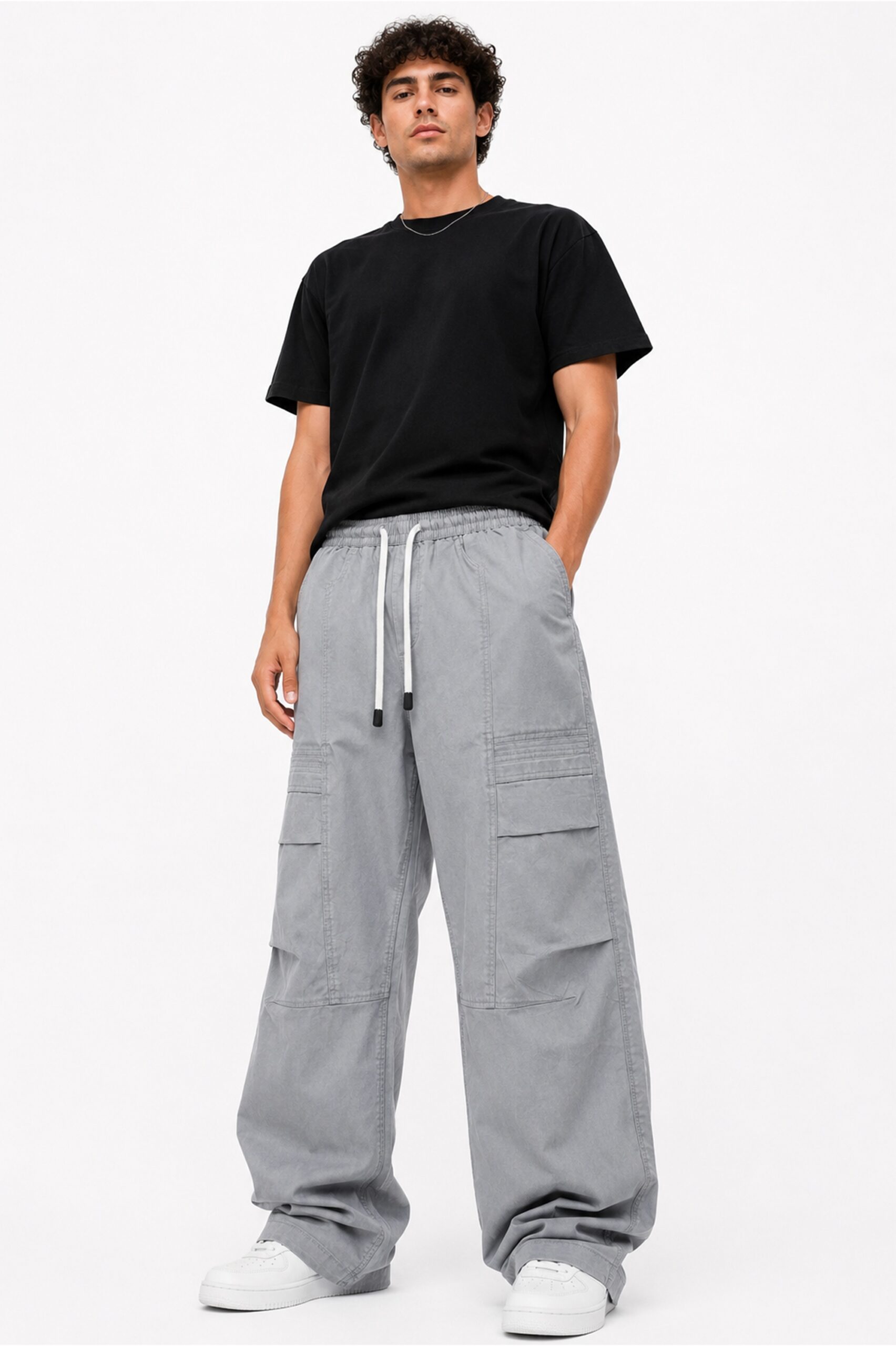 Baggy Fit Textured Trousers - Image 6
