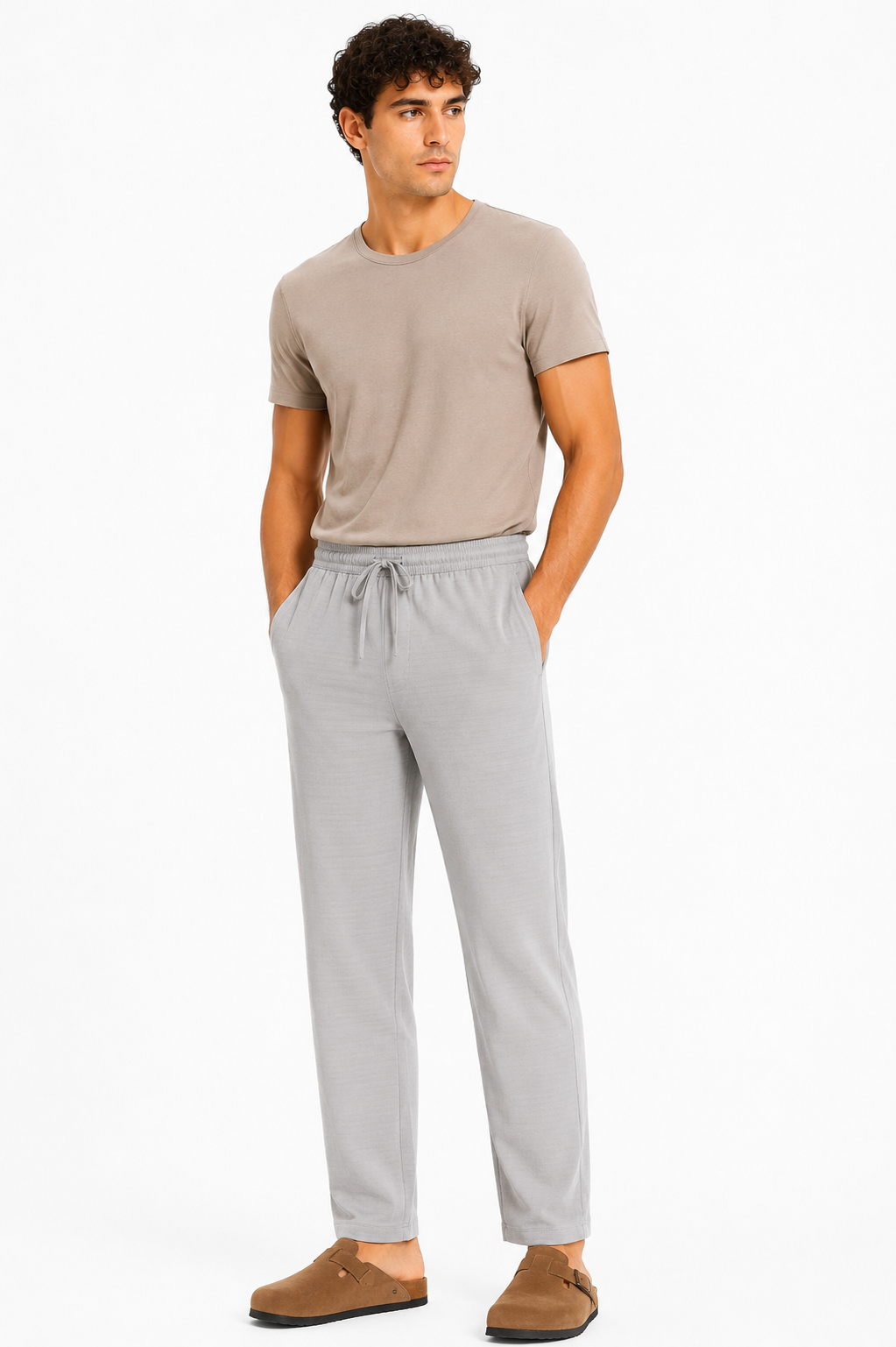 Relaxed Fit Linen Blend Trousers - Image 7