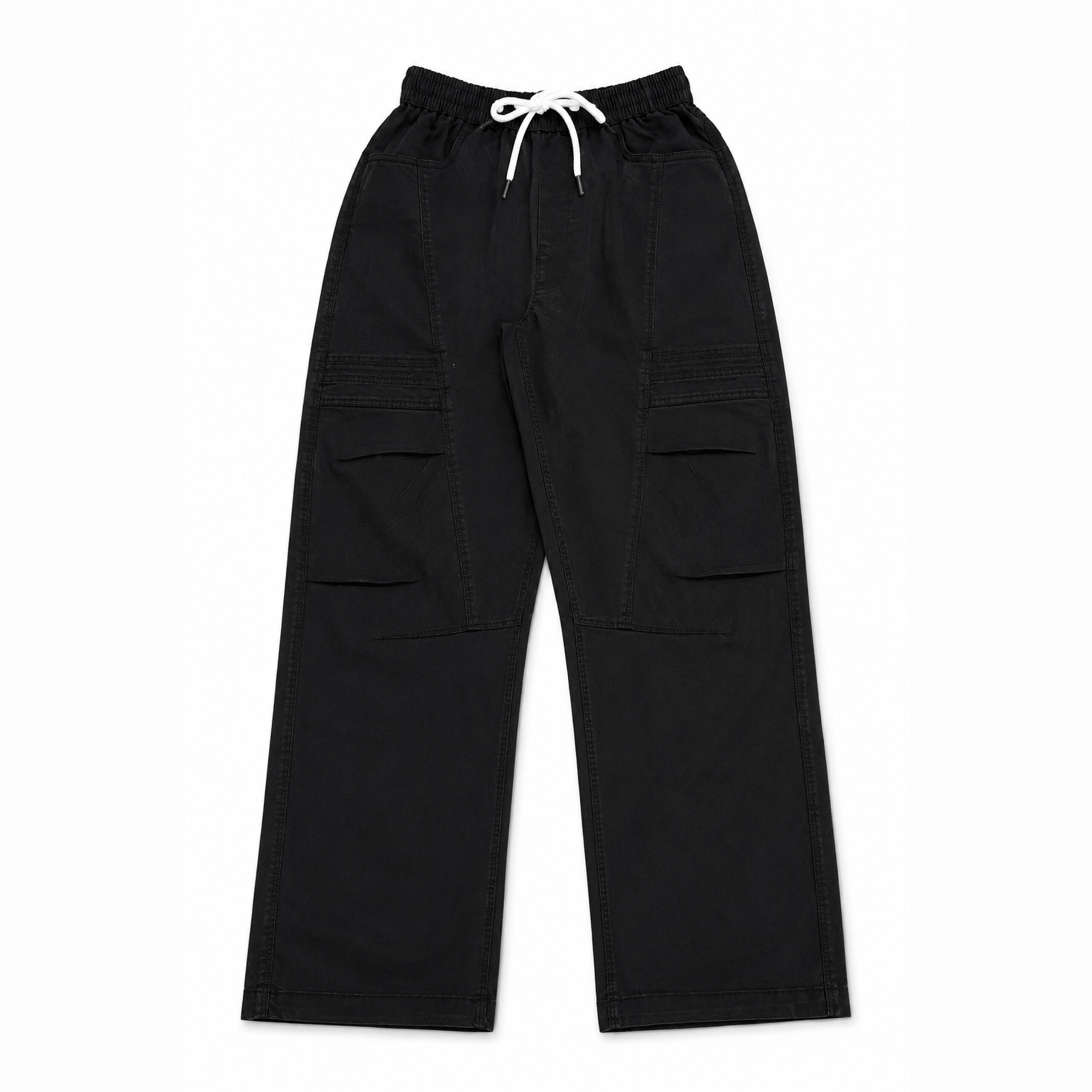 Baggy Fit Textured Cotton Trousers - Image 12