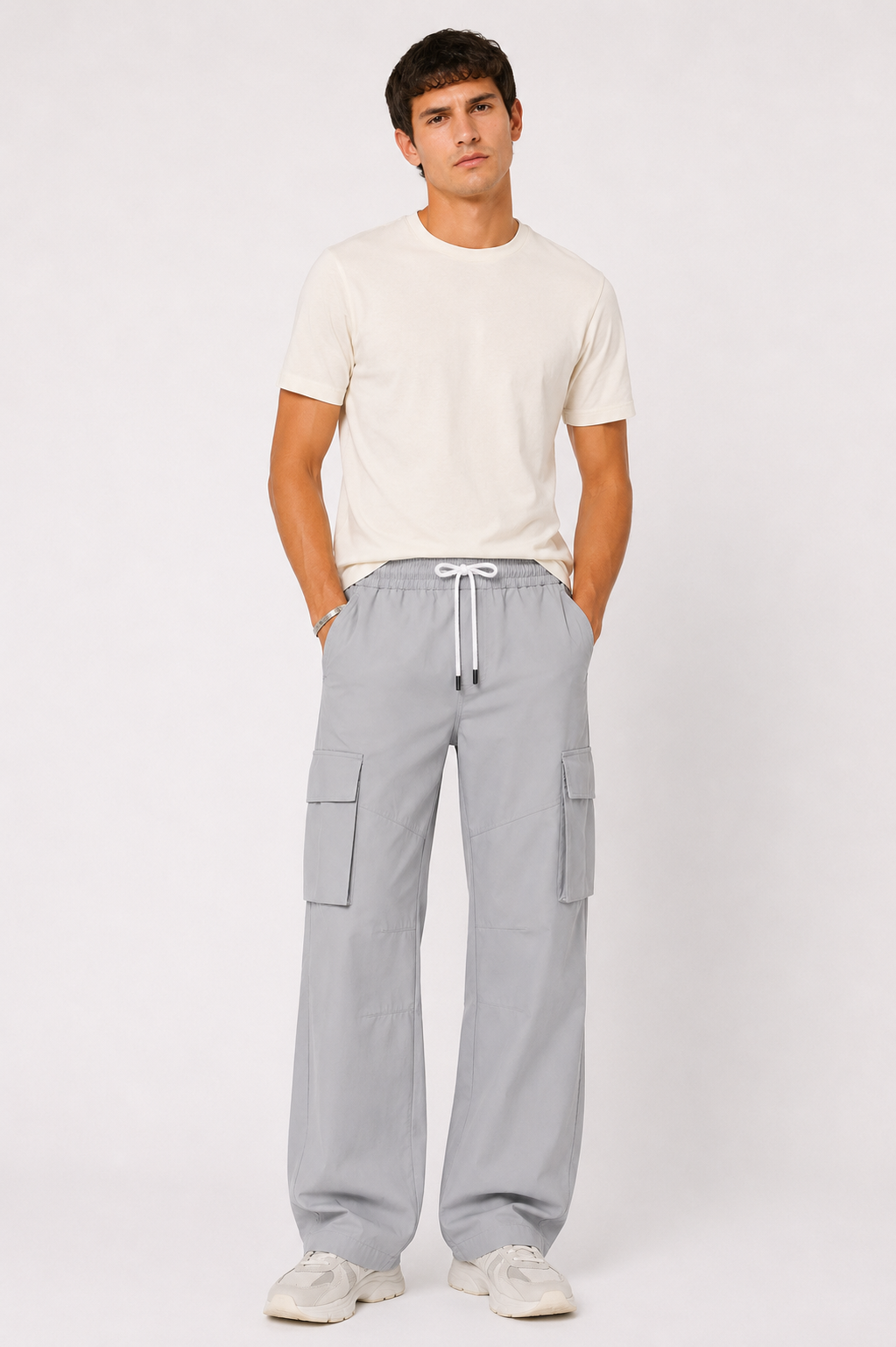 Baggy Fit Cargo Nylon Trousers - Image 19