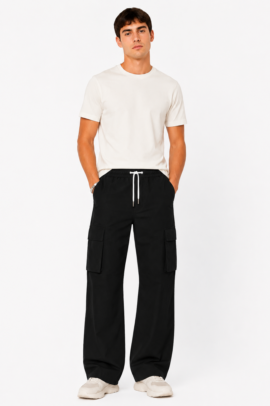 Baggy Fit Cargo Nylon Trousers - Image 16