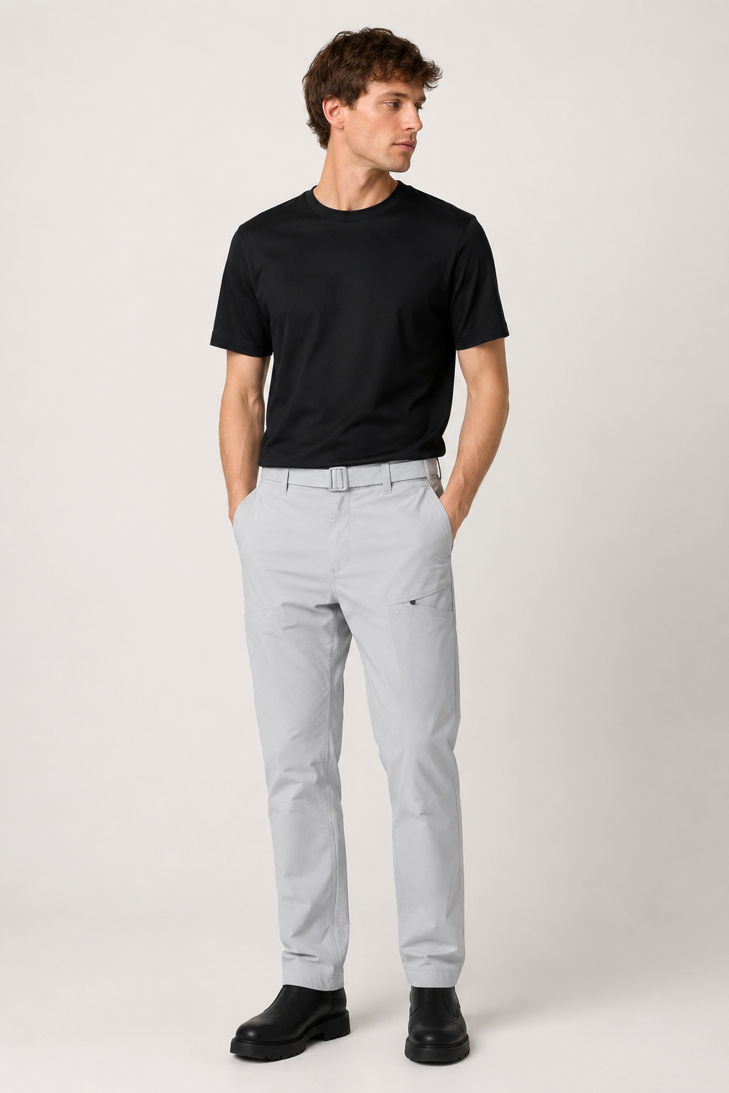 Straight Fit Smart Nylon Trousers - Image 5