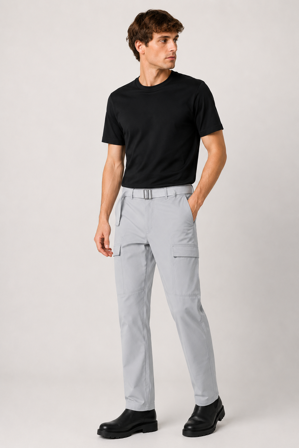 Straight Fit Smart Nylon Trousers - Image 8