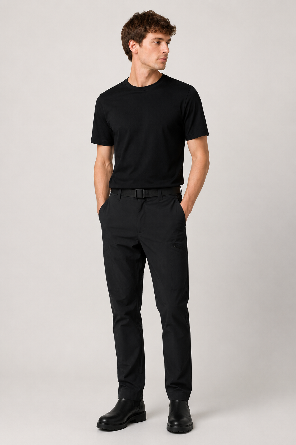 Straight Fit Smart Nylon Trousers