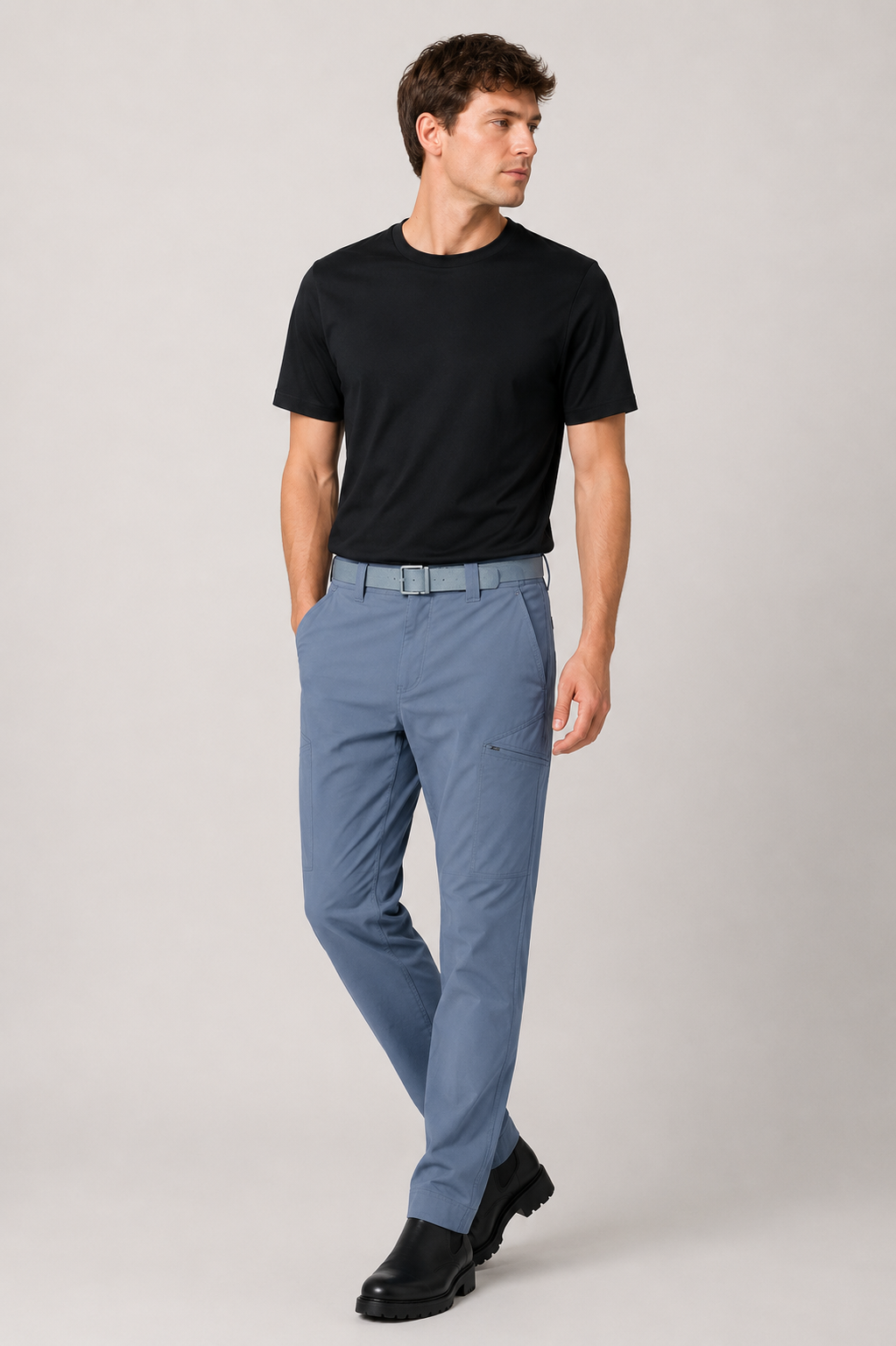 Straight Fit Smart Nylon Trousers - Image 13