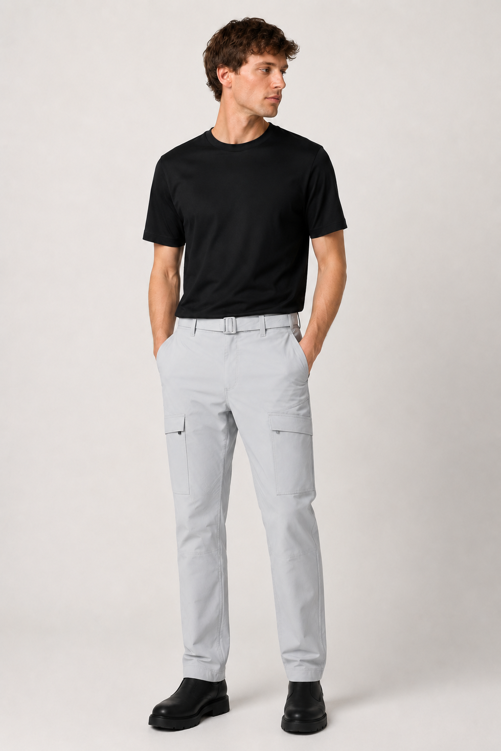Straight Fit Smart Nylon Trousers - Image 2