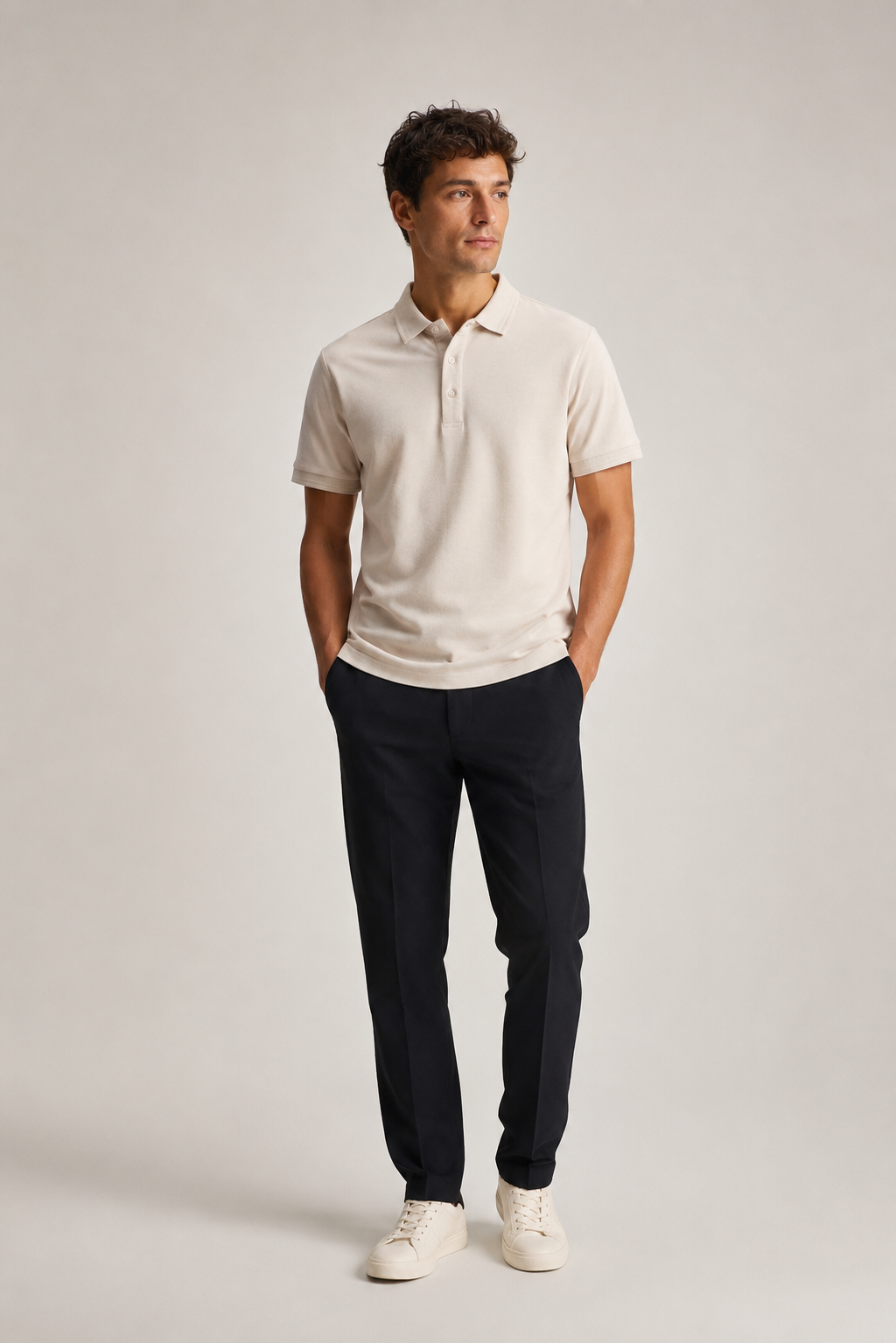 PEARL WHITE CLASSIC FIT POLO
